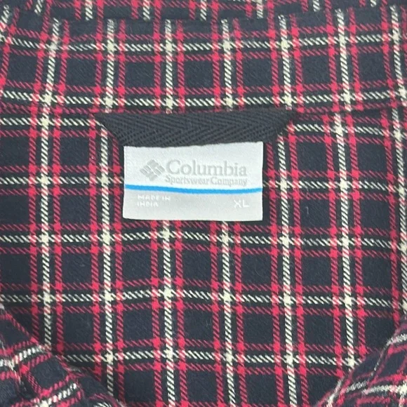Columbia Mens Flannel Shirt. Red, Black & White. Size XL. Like New. - Picture 5 of 9